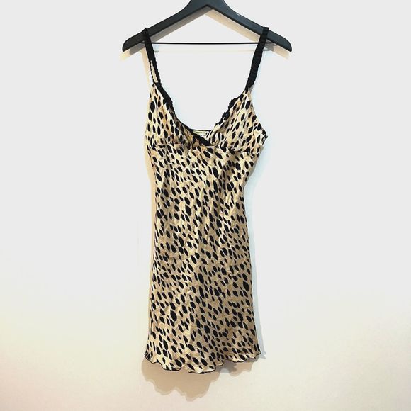 Samantha Chang Silk Leopard Slip Size S/M